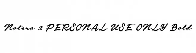Notera 2 PERSONAL USE ONLY Bold  नि: शुल्क फ़ॉन्ट्स डाउनलोड