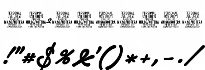 Notera 2 PERSONAL USE ONLY Bold Font OTHER CHARS
