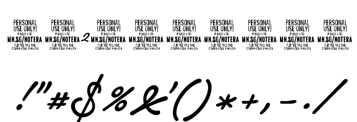 Notera 2 PERSONAL USE ONLY Medium Font OTHER CHARS