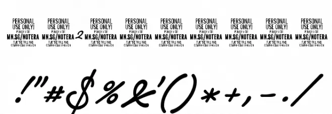 Notera 2 PERSONAL USE ONLY Medium Font OTHER CHARS