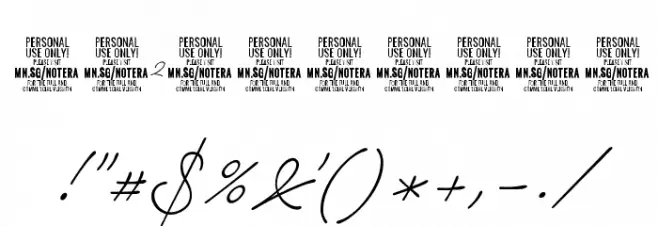Notera 2 PERSONAL USE ONLY Thin Font OTHER CHARS