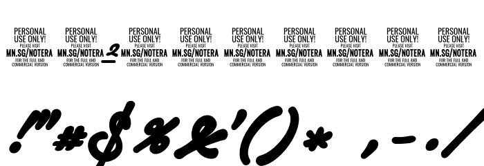 Notera 2 Underline PERSONAL USE Black Font OTHER CHARS