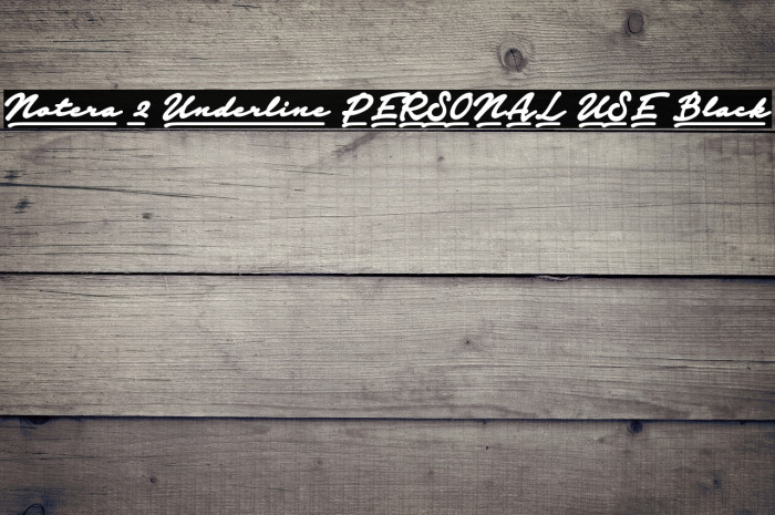 Notera 2 Underline PERSONAL USE Black Example 3