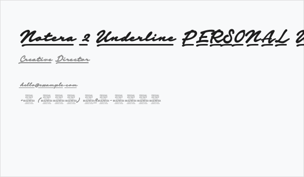 Notera 2 Underline PERSONAL USE Black Business Card