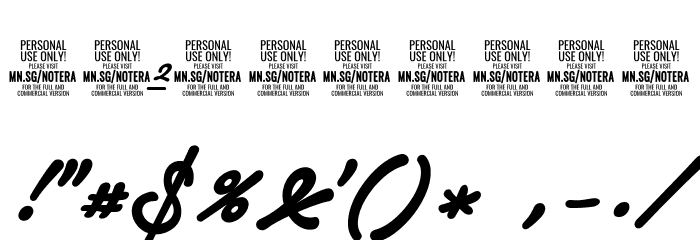Notera 2 Underline PERSONAL USE Bold Font OTHER CHARS