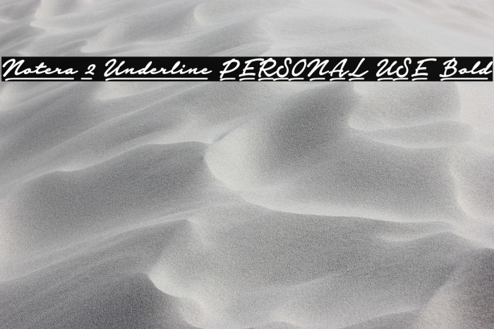 Notera 2 Underline PERSONAL USE Bold Example 2