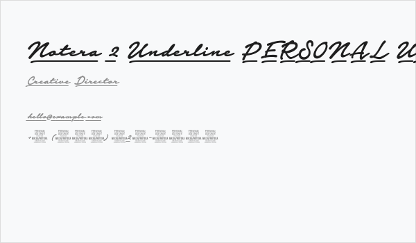 Notera 2 Underline PERSONAL USE Bold Business Card