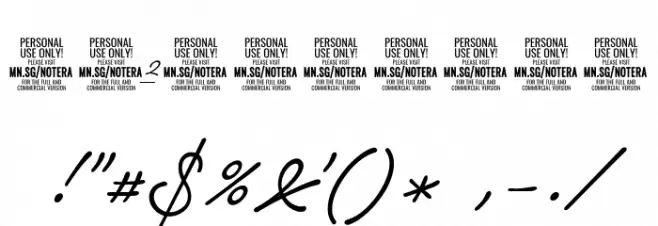 Notera 2 Underline PERSONAL USE Light Font OTHER CHARS