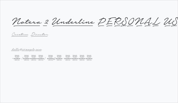 Notera 2 Underline PERSONAL USE Light Business Card