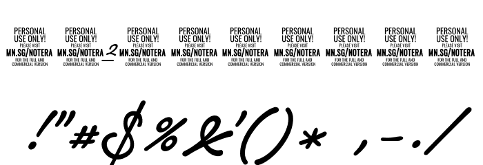 Notera 2 Underline PERSONAL USE Medium Font OTHER CHARS
