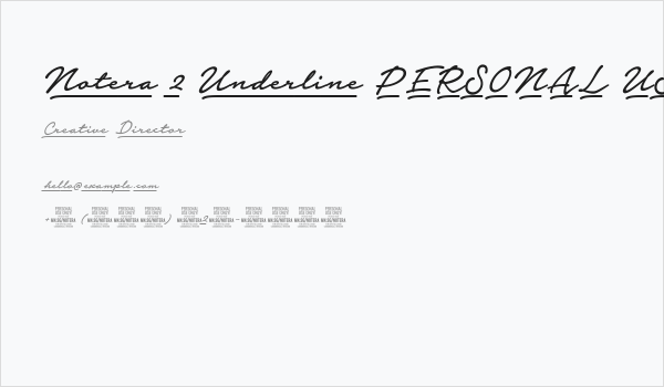 Notera 2 Underline PERSONAL USE Medium Business Card