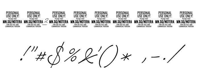 Notera 2 Underline PERSONAL USE Thin Font OTHER CHARS