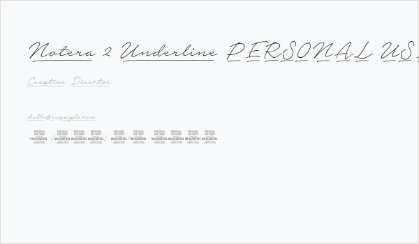 Notera 2 Underline PERSONAL USE Thin Business Card