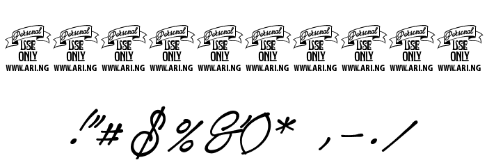 Notera Personal Use Only Font OTHER CHARS