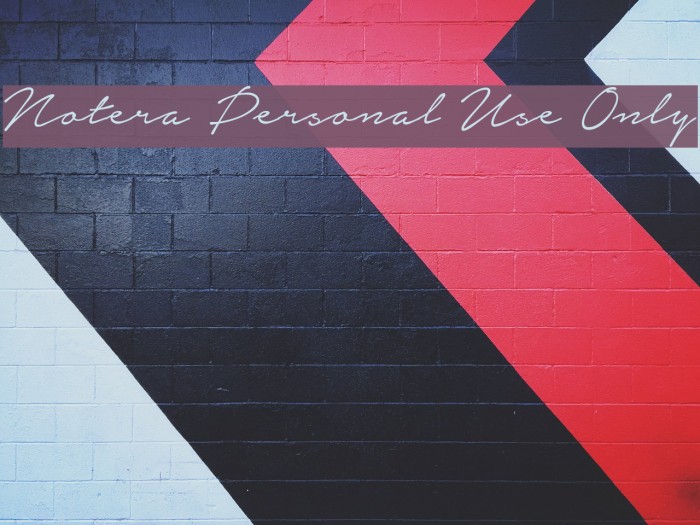 Notera Personal Use Only Font examples
