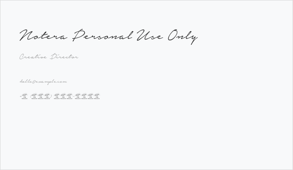 Notera Personal Use Only Business Card