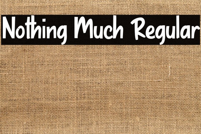 Nothing Much Regular Font examples