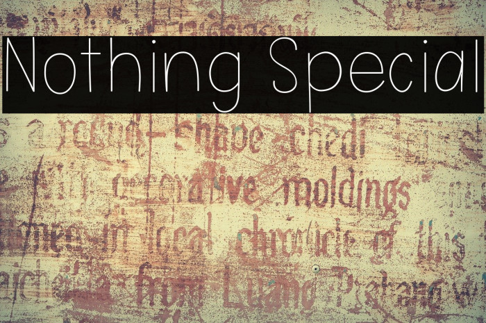 Nothing Special Font examples