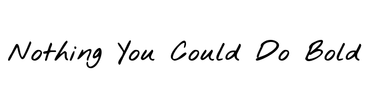 Nothing You Could Do Bold Font