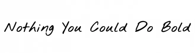 Nothing You Could Do Bold  Frei Schriftart Herunterladen