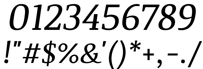 Noticia Text Italic Font OTHER CHARS