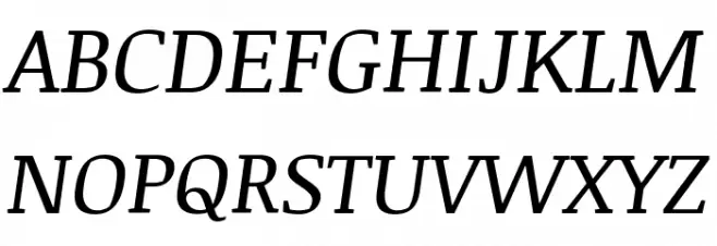 Noticia Text Italic 字体 大写