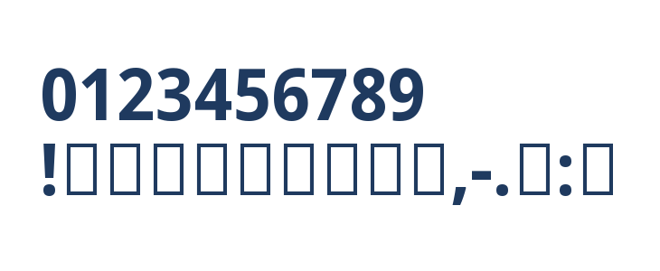 Noto Sans Arabic SemiCondensed Bold Other Characters