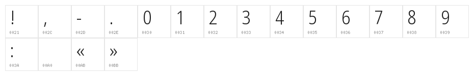 Noto Sans Arabic UI Condensed Light Character Map