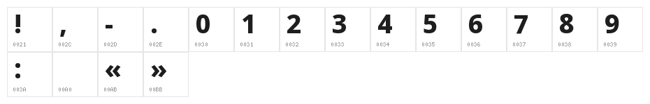 Noto Sans Arabic UI ExtraBold Character Map