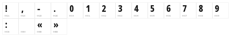 Noto Sans Arabic UI ExtraCondensed ExtraBold Character Map