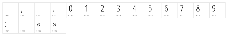 Noto Sans Arabic UI ExtraCondensed Light Character Map
