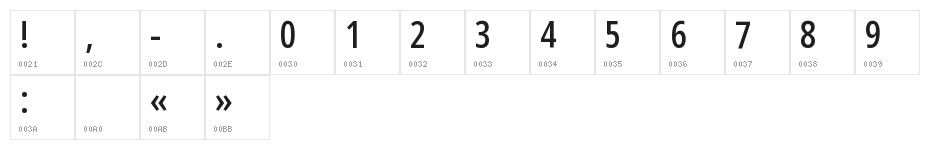 Noto Sans Arabic UI ExtraCondensed Medium Character Map