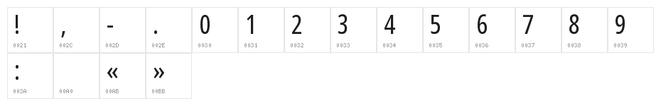 Noto Sans Arabic UI ExtraCondensed Character Map