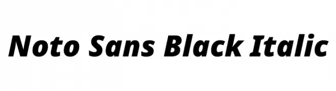 Noto Sans Black Italic  नि: शुल्क फ़ॉन्ट्स डाउनलोड