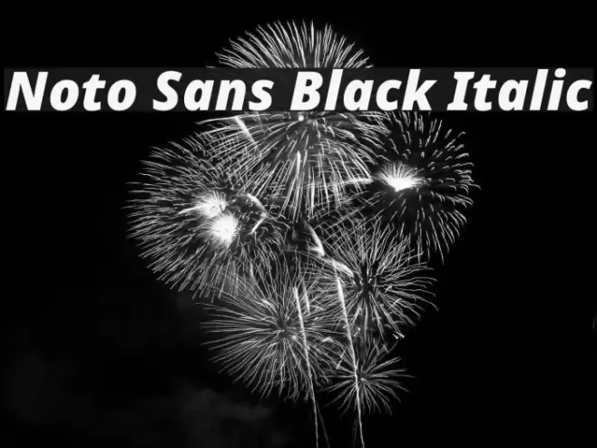 Noto Sans Black Italic Font examples