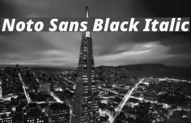 Noto Sans Black Italic Font examples