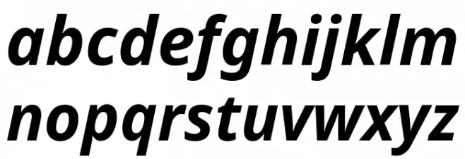 Noto Sans Bold Italic Caratteri MINUSCOLO