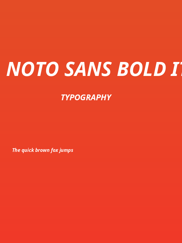 Noto Sans Bold Italic Poster