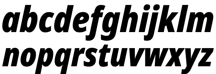 Noto Sans Condensed Black Italic Font LOWERCASE