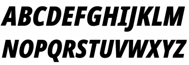 Noto Sans Condensed Black Italic Polices MAJUSCULES