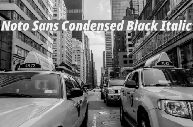 Noto Sans Condensed Black Italic Font examples
