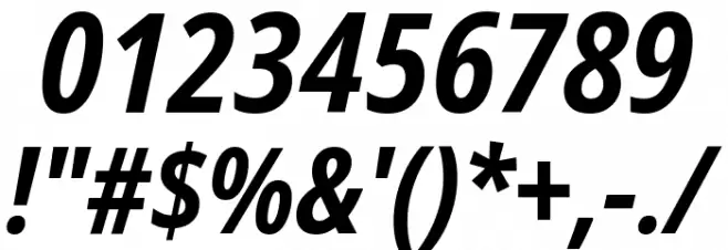 Noto Sans Condensed Bold Italic Font OTHER CHARS