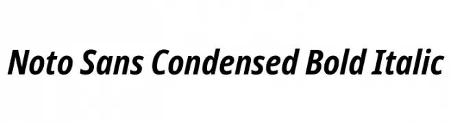 Noto Sans Condensed Bold Italic  les polices de caractères gratuit tlcharger
