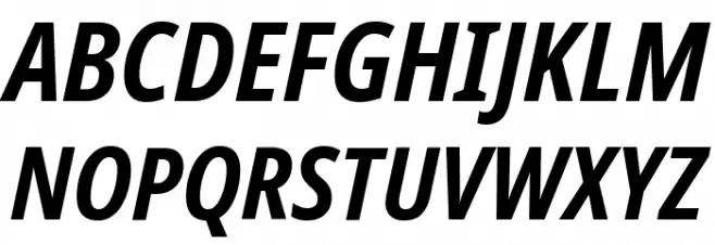 Noto Sans Condensed Bold Italic 字体 大写