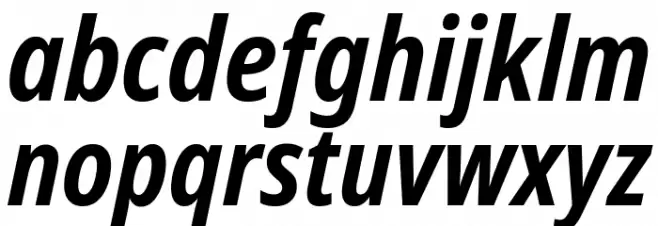 Noto Sans Condensed Bold Italic फ़ॉन्ट लोअरकेस