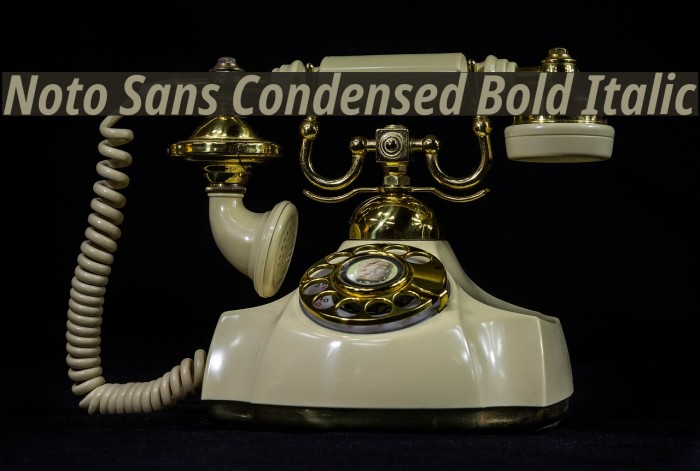 Noto Sans Condensed Bold Italic Font examples
