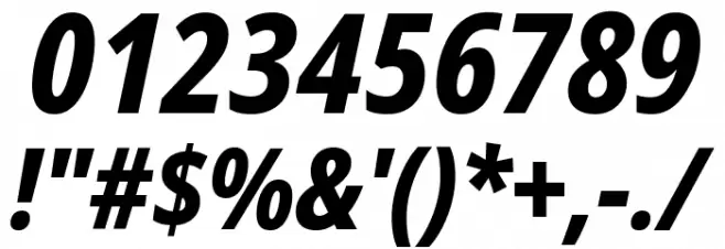 Noto Sans Condensed ExtraBold Italic Font OTHER CHARS