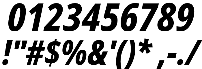 Noto Sans Condensed ExtraBold Italic Font OTHER CHARS
