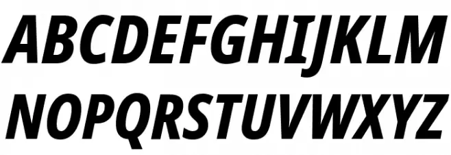 Noto Sans Condensed ExtraBold Italic Fonte MAIÚSCULAS