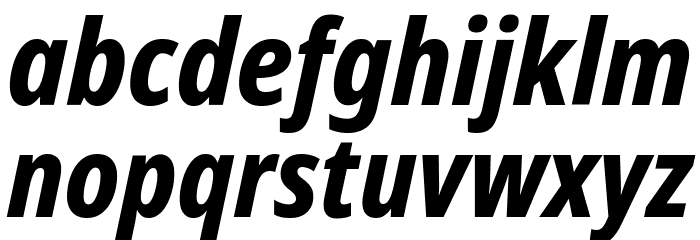 Noto Sans Condensed ExtraBold Italic Font LOWERCASE